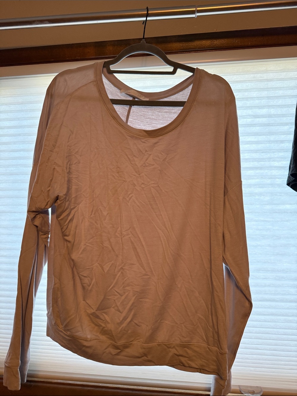 Double Zero Soft Long-Sleeve Crew Neck Top in light gray